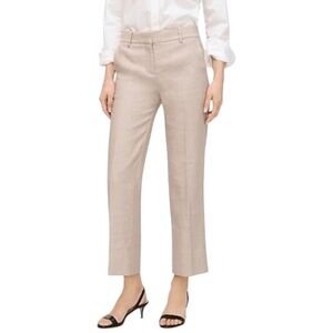 NEW J.Crew Women’s Peyton Cropped Wide Leg Pant Stretch Linen Flax 14T Tall Tan